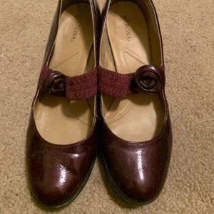 Merona Mary Jane Burgundy Patent Heel